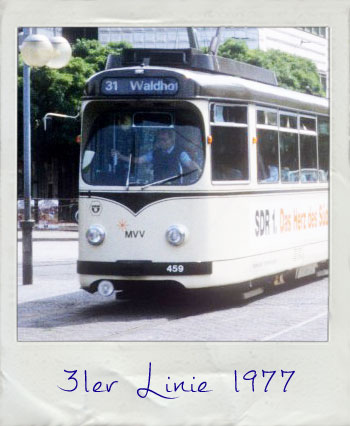 Lienie 31 der Mannheimer-Verkehrs-Gesellschaft mit Ziel Waldhof Bahnhof