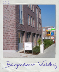Das alte Gebäude des Bürgerdienst Waldhof.